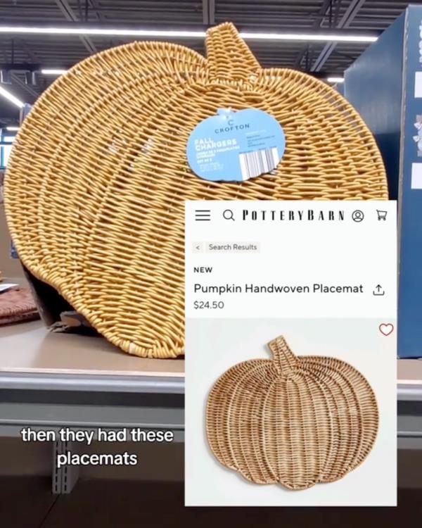 Pumpkin-shaped placemats at Aldi