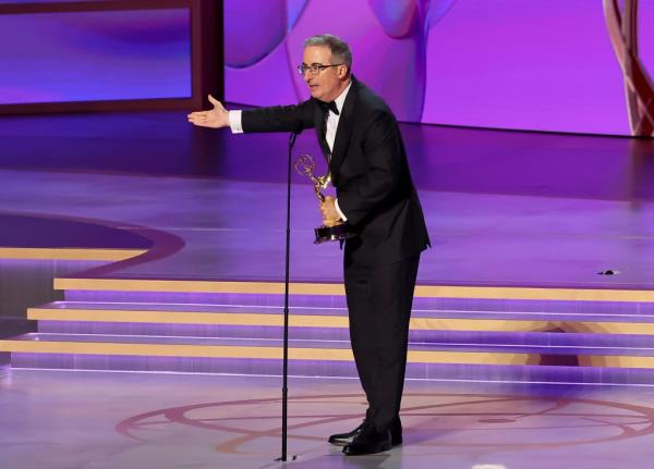 John Oliver during his Emmys acceptance speech