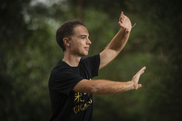 Dr Stephen Mattarollo, on his Brisbane property this week, is a Qigong instructor.